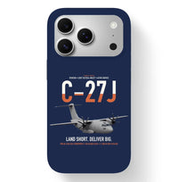 Thumbnail for C-27J Spartan design on navy blue magsafe iphone case, for iPhone 17 Pro