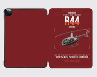 Thumbnail for Robinson R44 Raven II design on dark red ipad tablet case