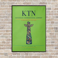 Thumbnail for Ketchikan International Airport KTN vertical canvas print - framed - light green background