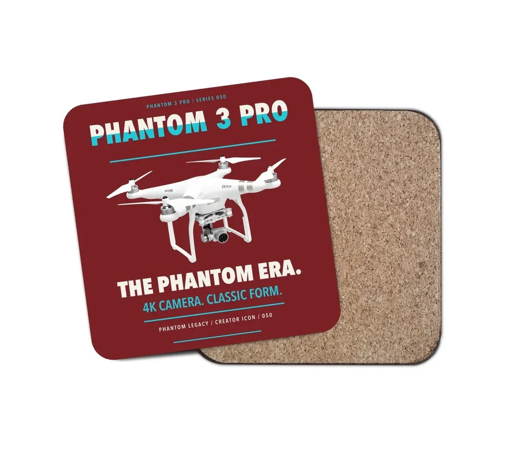 DJI Phantom 3 Professional design on dark red 1 piece coaster