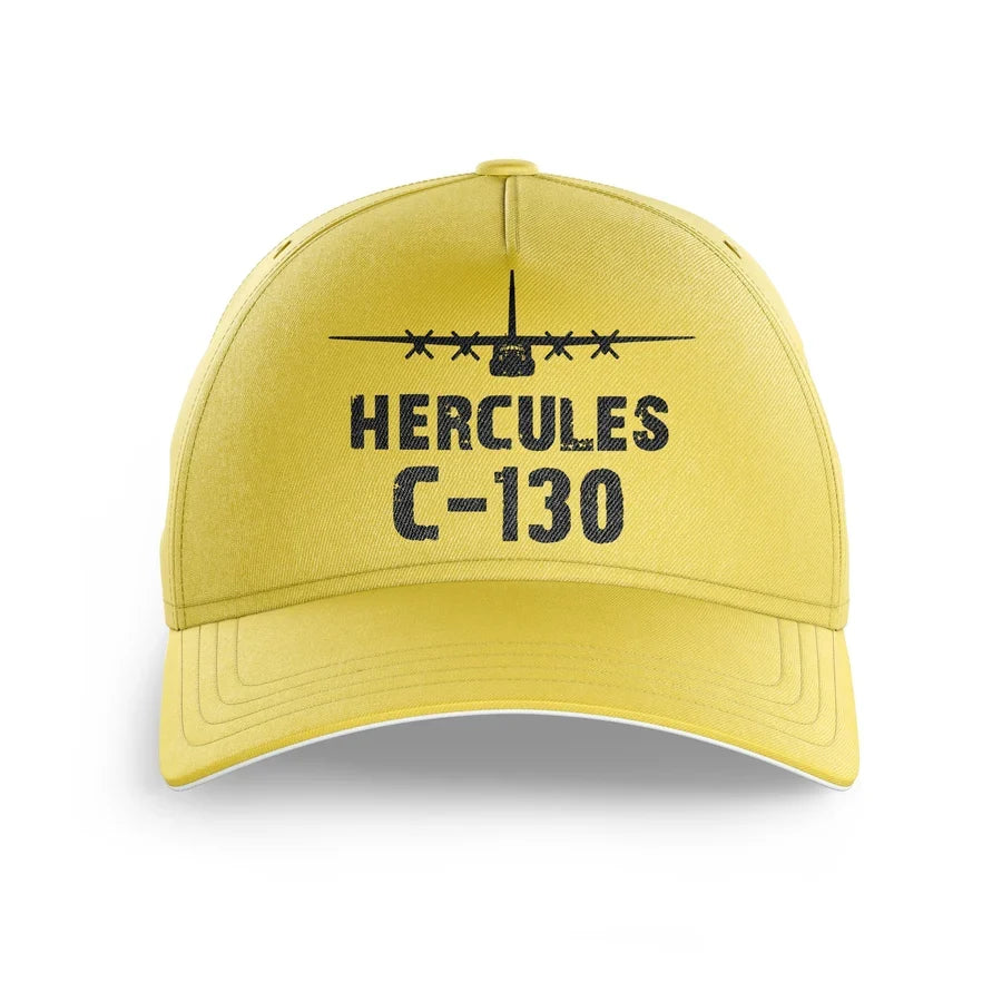 Military Transport Airplane C 130 printed hat - yellow