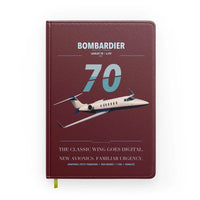 Thumbnail for Bombardier Learjet 70 design on dark red notebook