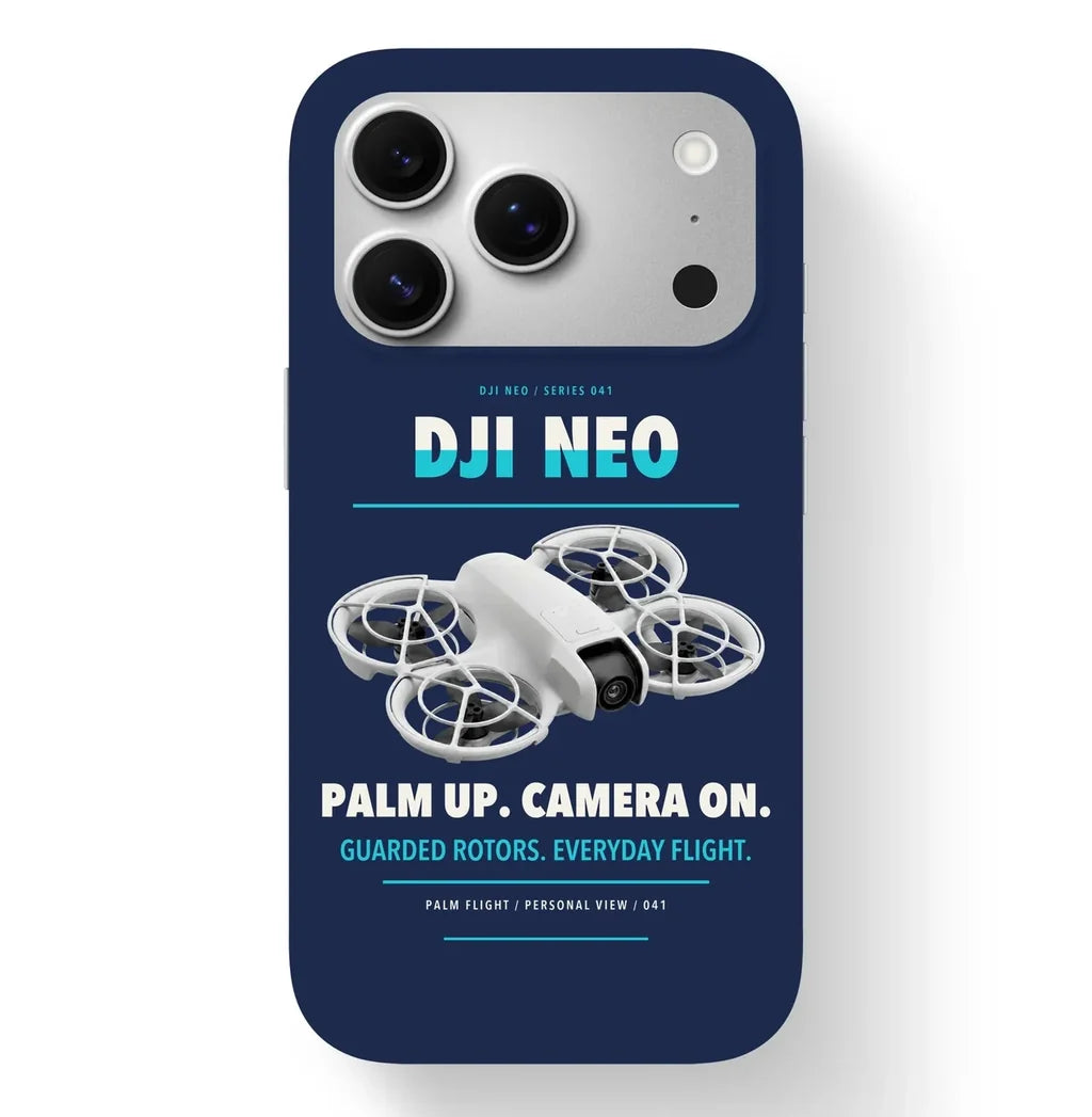 DJI Neo Case design on navy blue iphone case