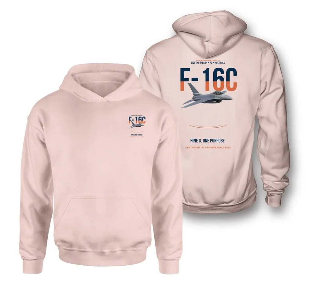 F-16C FIGHTING FALCON design on pink hoodie