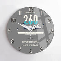 Thumbnail for Beechcraft King Air 260 design on gray no frame wall clock