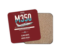 Thumbnail for Piper M350 design on dark red 1 piece coaster