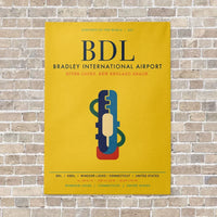 Thumbnail for Bradley International Airport BDL vertical canvas print - no frame - yellow background