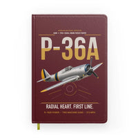 Thumbnail for P-36A Hawk design on dark red notebook