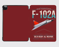 Thumbnail for F-102A Delta Dagger design on dark red ipad tablet case