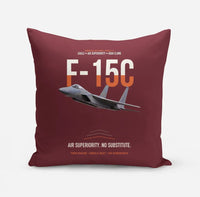 Thumbnail for F-15C Eagle Air Superiority No Substitute design on dark red pillow