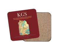 Thumbnail for Kos Island International Airport (KGS) design on dark red 1 piece coaster
