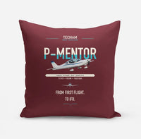 Thumbnail for Tecnam P-Mentor design on dark red pillow