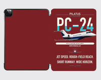 Thumbnail for Pilatus PC-24 design on dark red ipad tablet case