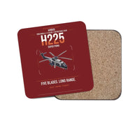 Thumbnail for Airbus H225 design on dark red 1 piece coaster