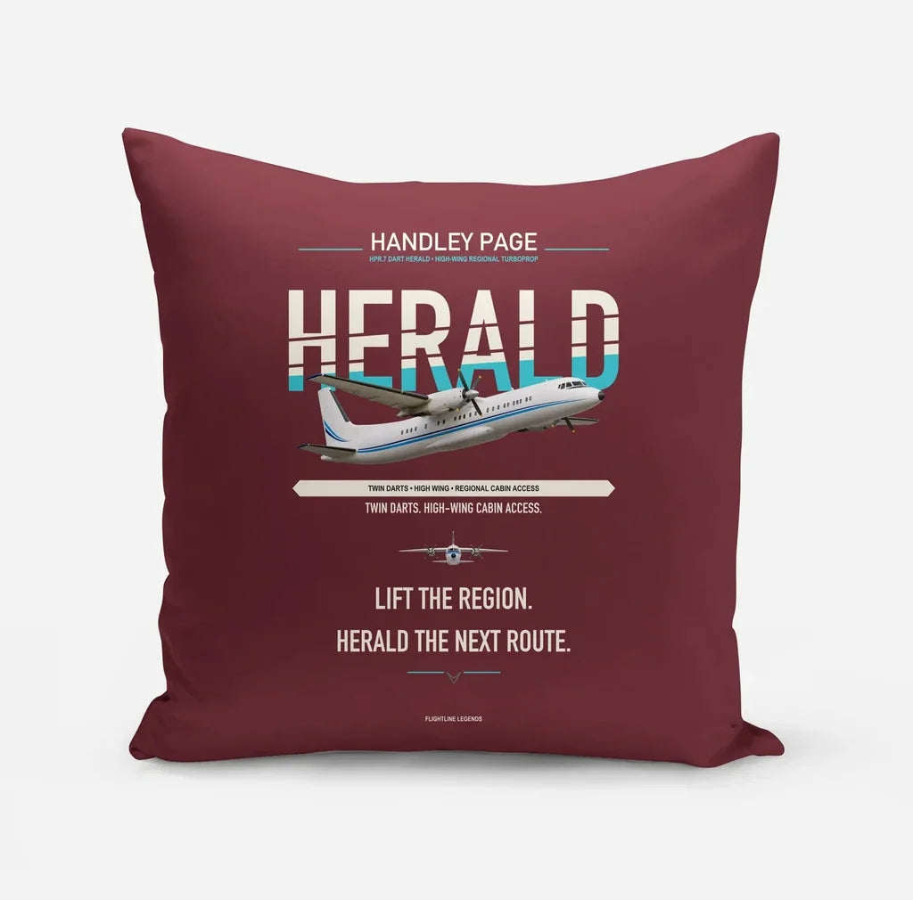 Handley Page HPR.7 Dart Herald design on dark red pillow
