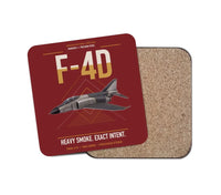 Thumbnail for F-4D Phantom II design on dark red 1 piece coaster