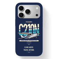 Thumbnail for Cessna T210N Centurion design on navy blue magsafe iphone case, for iPhone 17 Pro