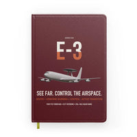 Thumbnail for E-3 Sentry AWACS design on dark red notebook