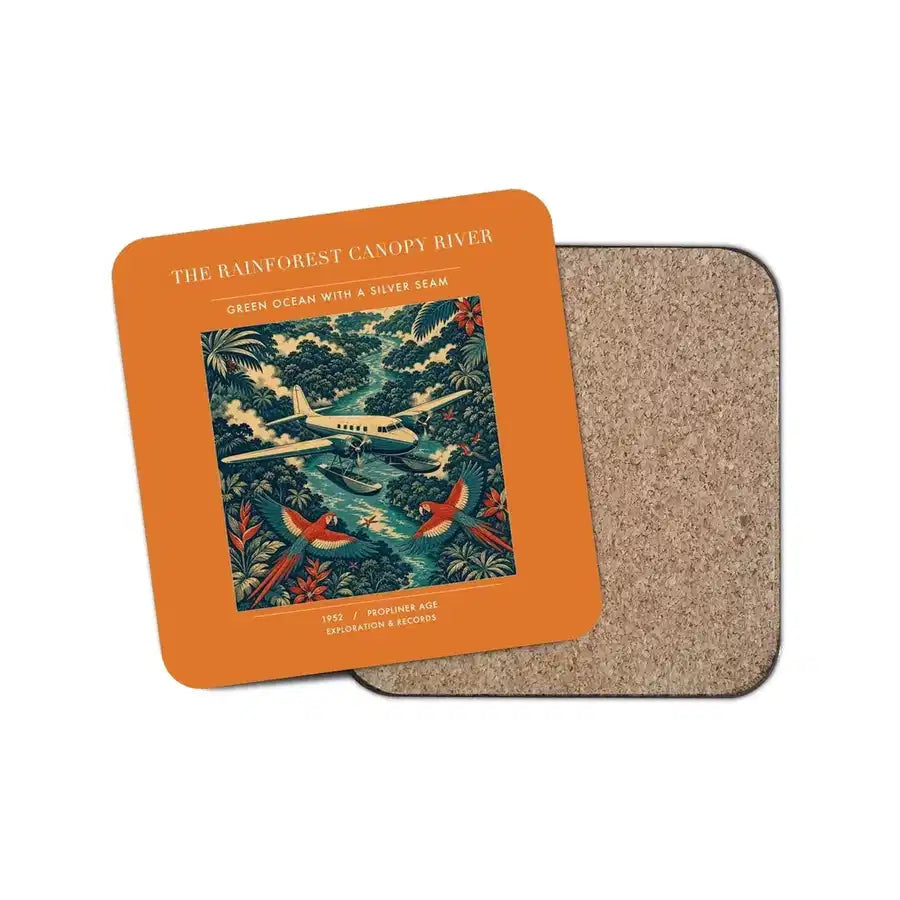 The Rainforest Canopy River - Designed Coasters design on orange 1-piece