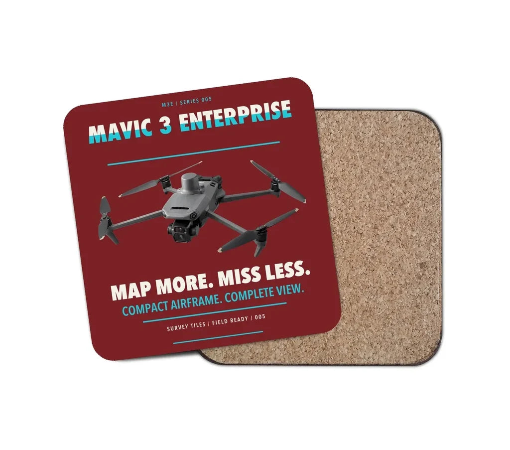DJI Mavic 3 Enterprise design on dark red 1 piece coaster