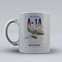 Thumbnail for Messerschmitt Me 262A-1a design on light gray ceramic mug, double-side print