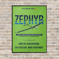 Thumbnail for Airbus Zephyr S vertical canvas print - framed - light green background