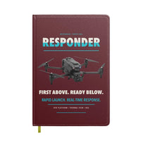 Thumbnail for BRINC Responder design on dark red notebook