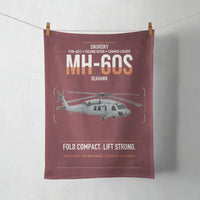 Thumbnail for Sikorsky MH-60S Seahawk design on dark red towel