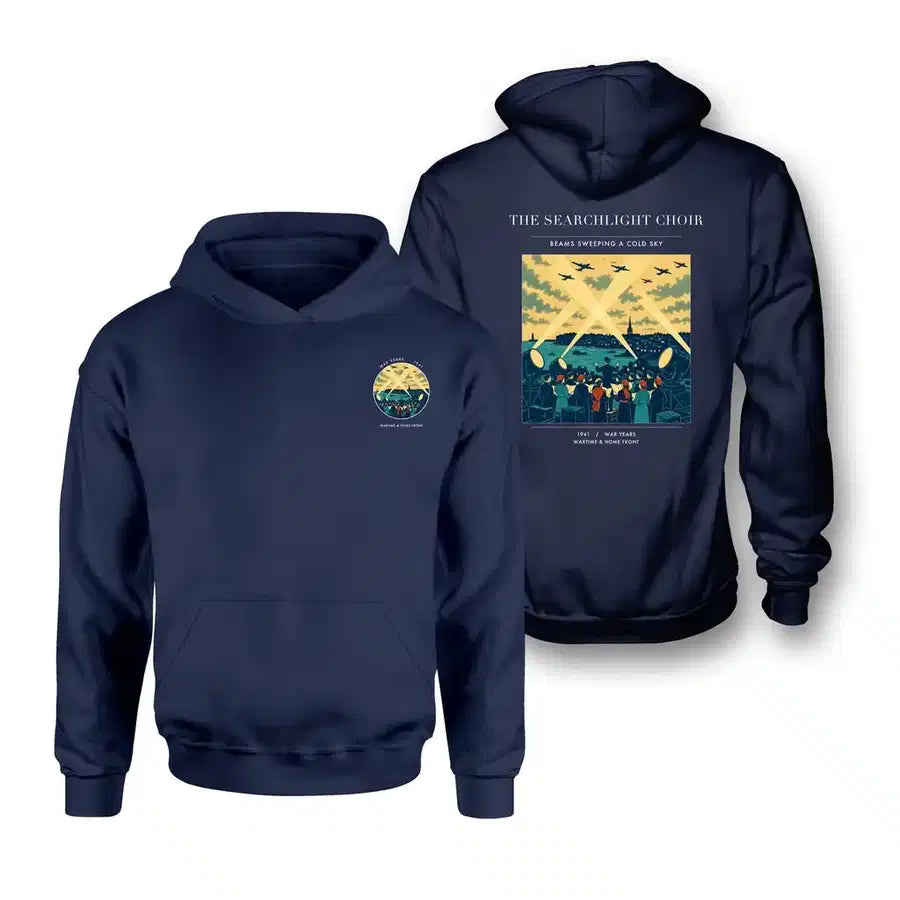 VINTAGE G4504 - The Searchlight Choir - Double-Side Hoodie design on navyblue double side