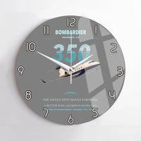 Thumbnail for Bombardier Challenger 350 design on gray no frame wall clock