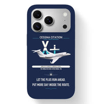 Thumbnail for Cessna Citation X+ design on navy blue magsafe iphone case, for iPhone 17 Pro