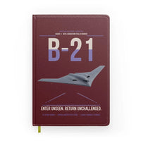 Thumbnail for B-21 Raider design on dark red notebook