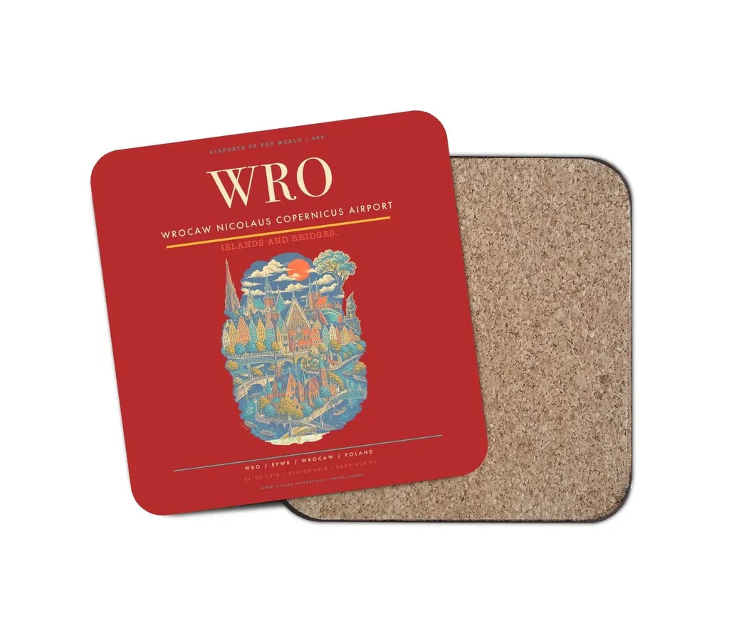 Wrocaw Nicolaus Copernicus Airport WRO Coaster 1-Piece - Red
