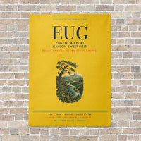 Thumbnail for Eugene Airport Mahlon Sweet Field EUG vertical canvas print - no frame - yellow background