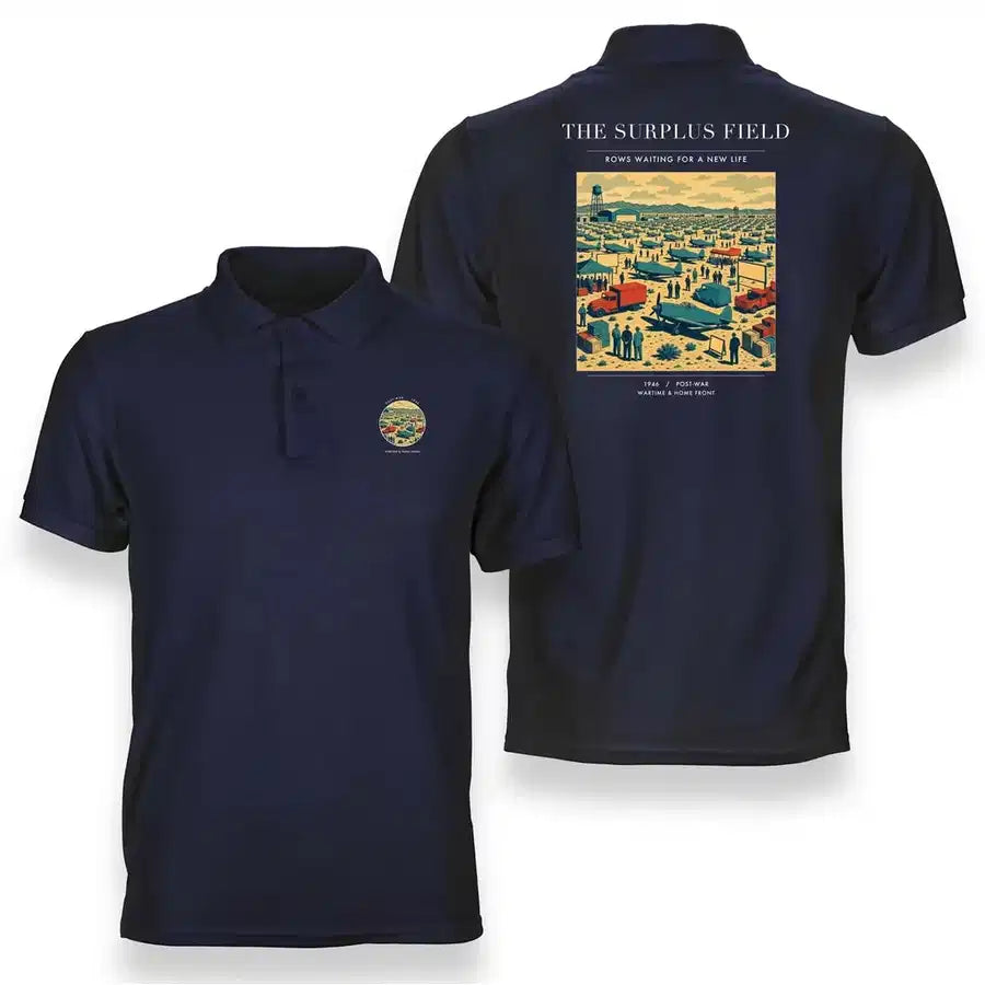VINTAGE G4539 - The Surplus Field - Double-Side Polo T-Shirt design on navyblue