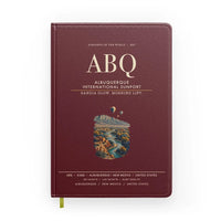 Thumbnail for Albuquerque International Sunport (ABQ) design on dark red notebook