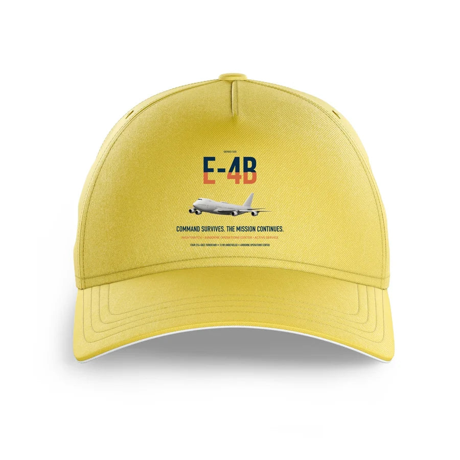 E-4B Nightwatch design on yellow printed hat