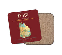 Thumbnail for Portorož Airport (POW) design on dark red 1 piece coaster