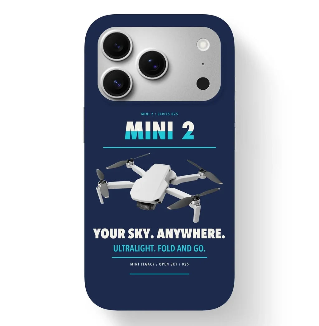 DJI Mini 2 Case design on navy blue iphone case