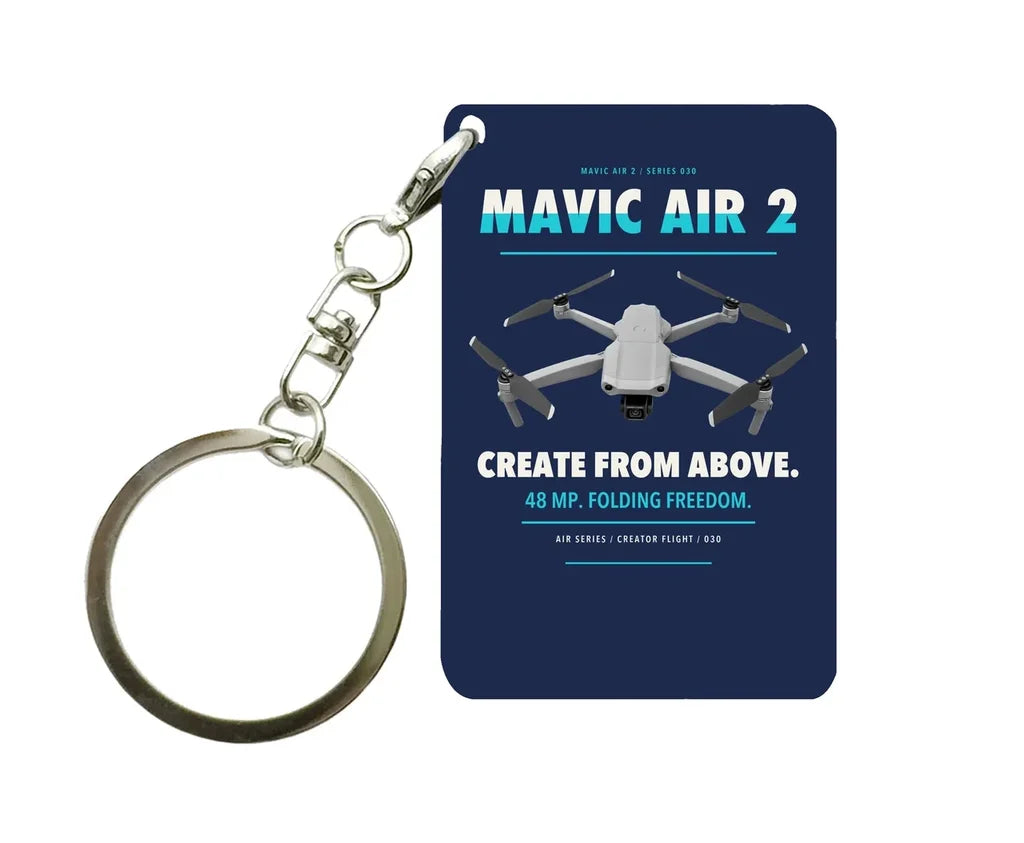 DJI Mavic Air 2 Key Chain design on navy blue key chain