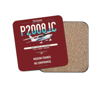 Thumbnail for Tecnam P2008JC NG design on dark red 1 piece coaster