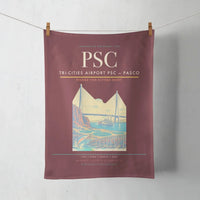 Thumbnail for Tri-Cities Airport (PSC) design on dark red towel