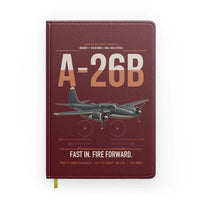 Thumbnail for A-26B Invader design on dark red notebook