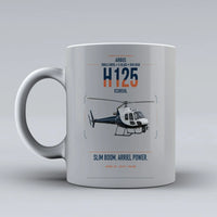 Thumbnail for Airbus H125 design on light gray ceramic mug, double-side print