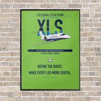 Thumbnail for Cessna Citation XLS vertical canvas print - framed - light green background