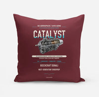 Thumbnail for CATALYST design on dark red pillow