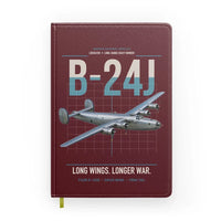 Thumbnail for B-24J Liberator design on dark red notebook