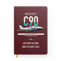 Thumbnail for Beechcraft King Air C90 design on dark red notebook