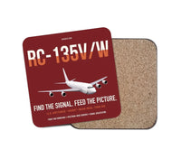 Thumbnail for RC-135V W Rivet Joint design on dark red 1 piece coaster