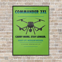 Thumbnail for Draganfly Commander 3XL vertical canvas print - framed - light green background